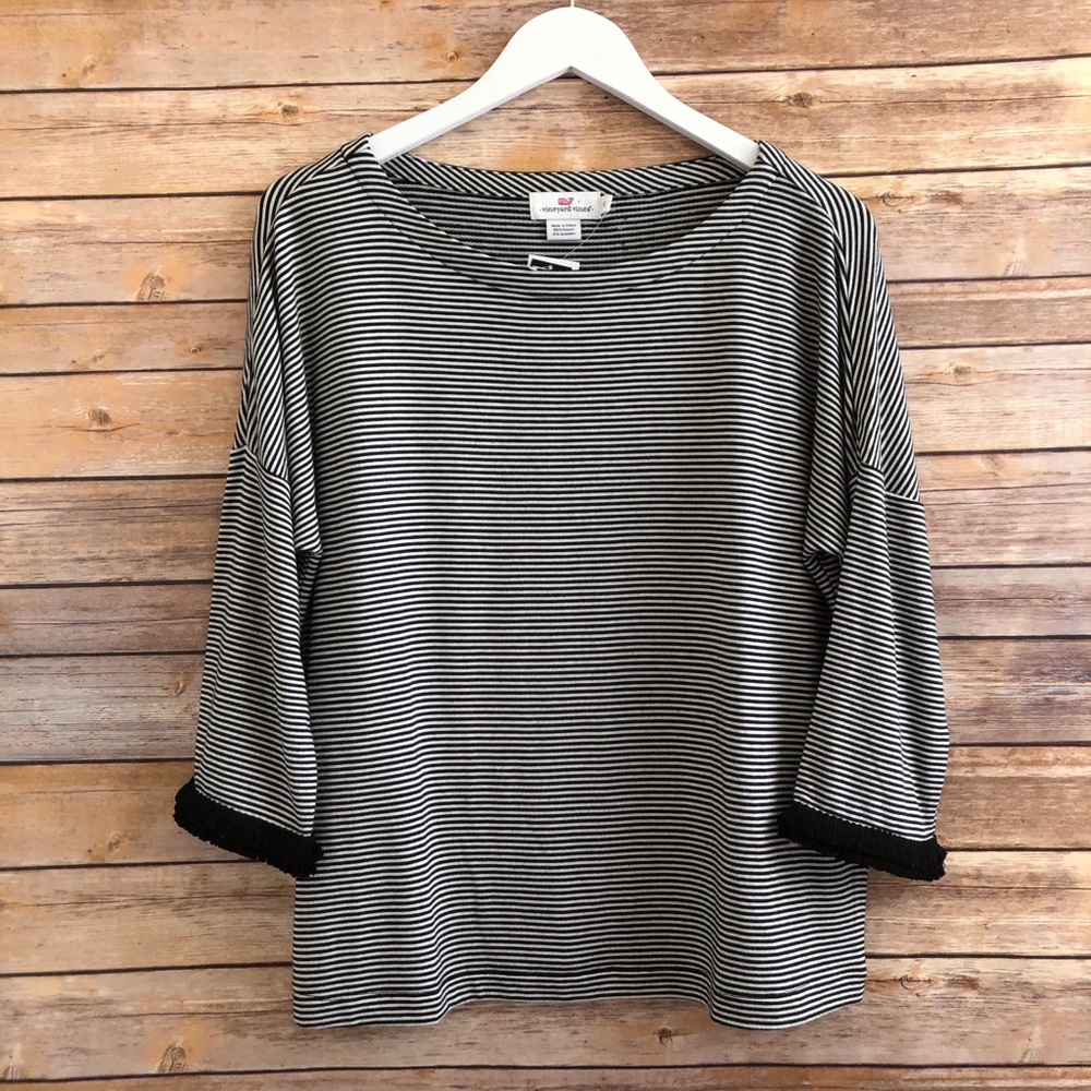 Vineyard Vines Embellished Stripe Knit Top Size Small NWT